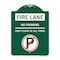 Signmission Fire Lane No Parking Keep Clear at All Times With No Parking Symbol, Green & White, GW-1824-24004 A-DES-GW-1824-24004 - alternate 1